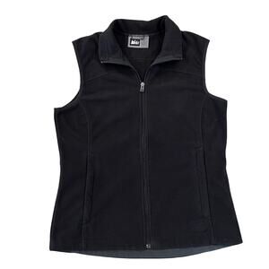 REI Women’s Black Fleece Zipper Front Vest - SIZE M